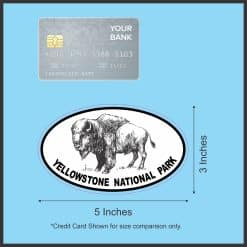 oval border, bison illustration, park name text - vinyl removable sticker