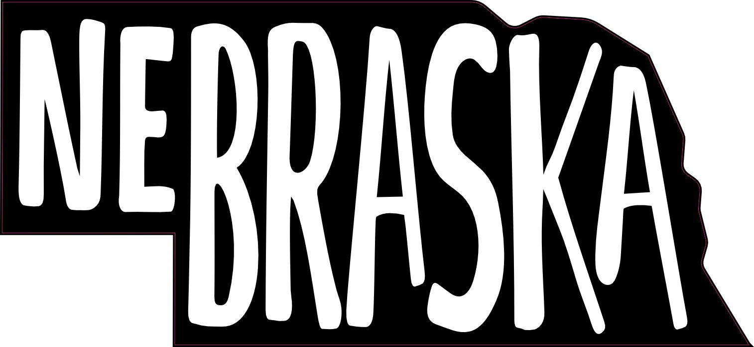 state silhouette shape, bold typography, high contrast colors - vinyl removable sticker
