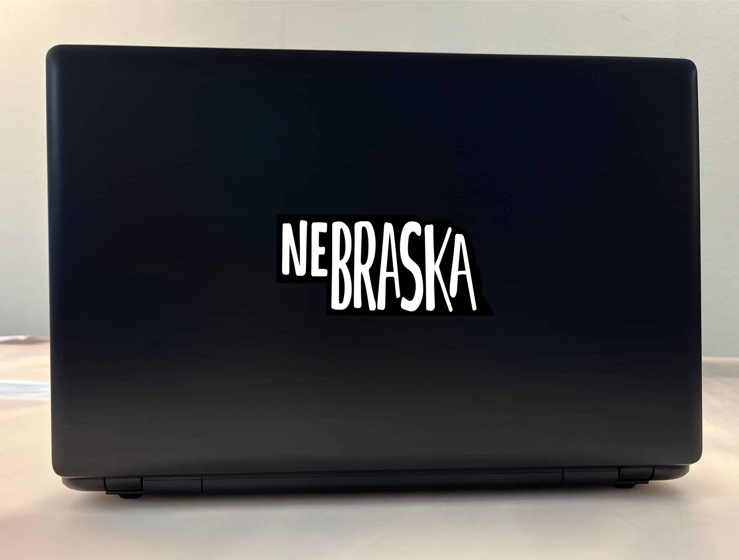 state silhouette shape, bold typography, high contrast colors - vinyl removable sticker