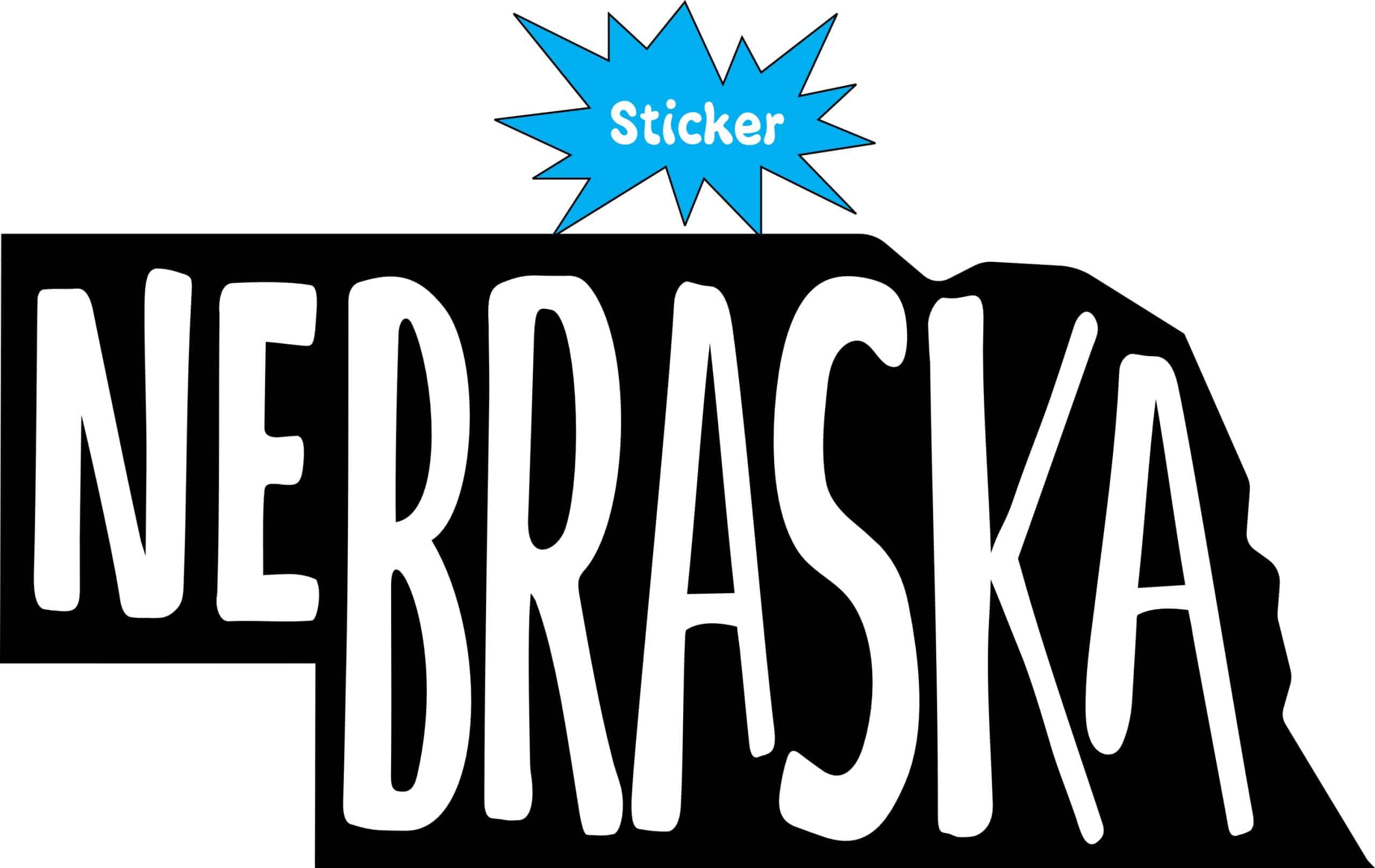 state silhouette shape, bold typography, high contrast colors - vinyl removable sticker