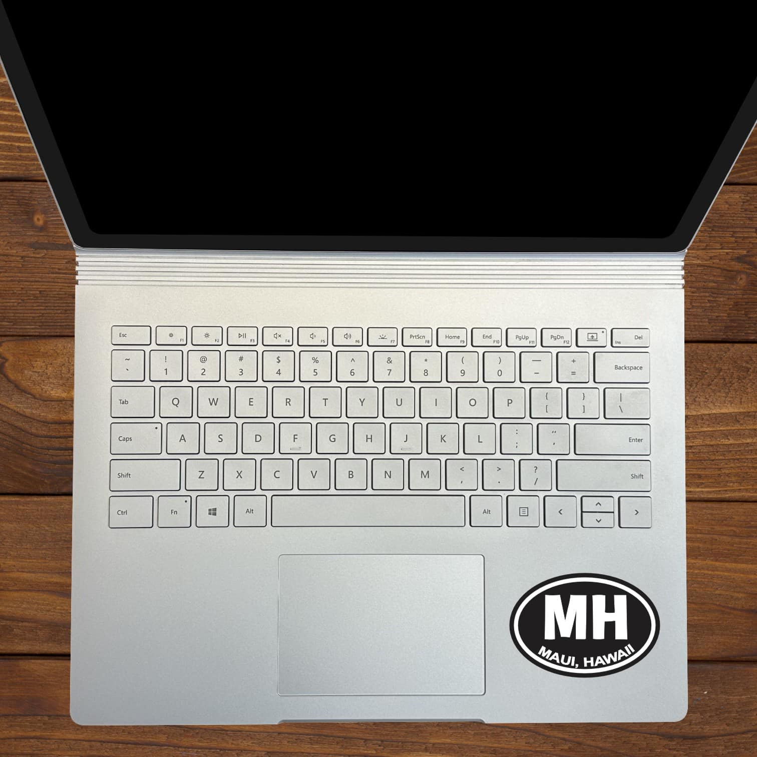 oval shape, bold typography, geographic identifier format - vinyl removable sticker