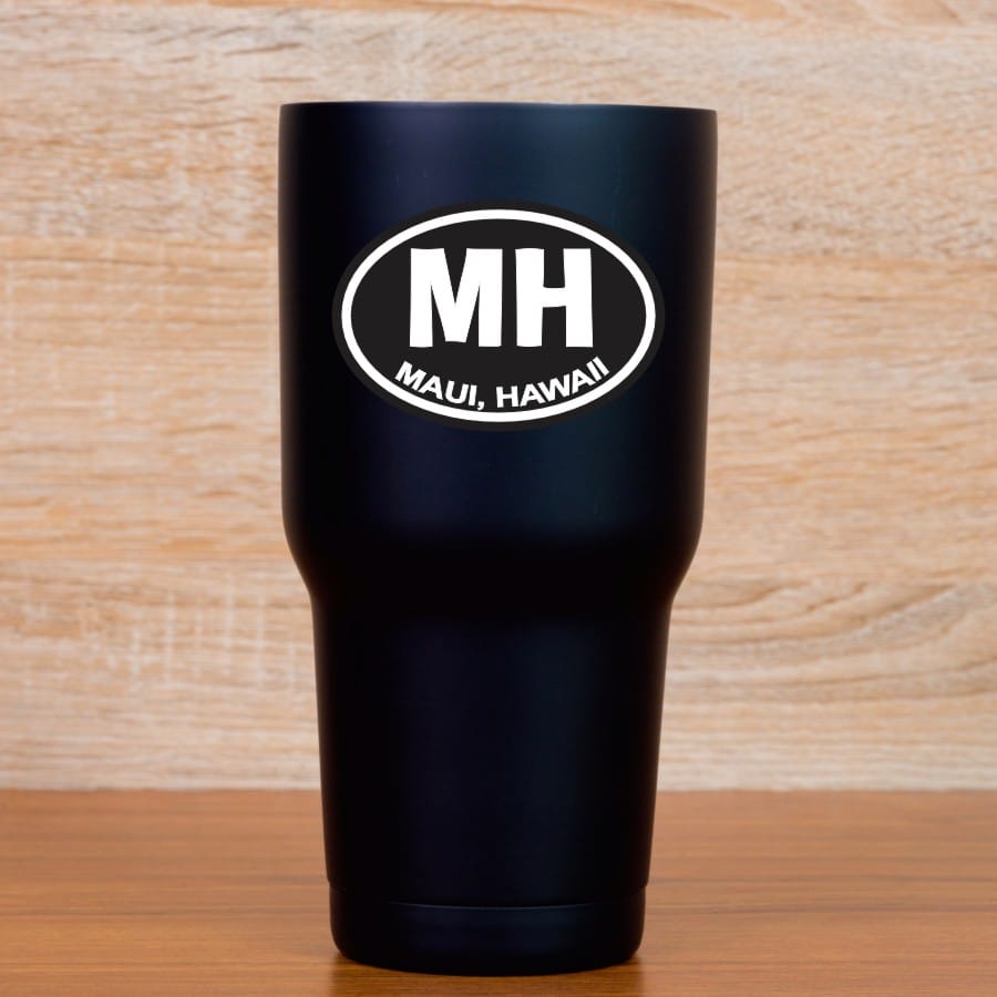 oval shape, bold typography, geographic identifier format - vinyl removable sticker