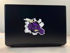 dragon head, breaking through effect, scales texture - vinyl removable sticker