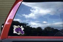 dragon head, breaking through effect, scales texture - vinyl removable sticker