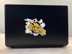 dragon head, sharp spikes, aggressive expression - vinyl removable sticker