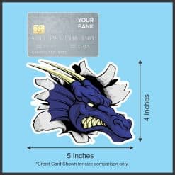 dragon head, golden horns, fierce expression - vinyl removable sticker