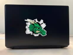 dragon head, horns, sharp teeth - vinyl removable sticker