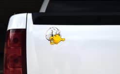 cartoon duck character, white chef hat, friendly smile - vinyl removable sticker