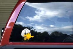 cartoon duck character, white chef hat, friendly smile - vinyl removable sticker