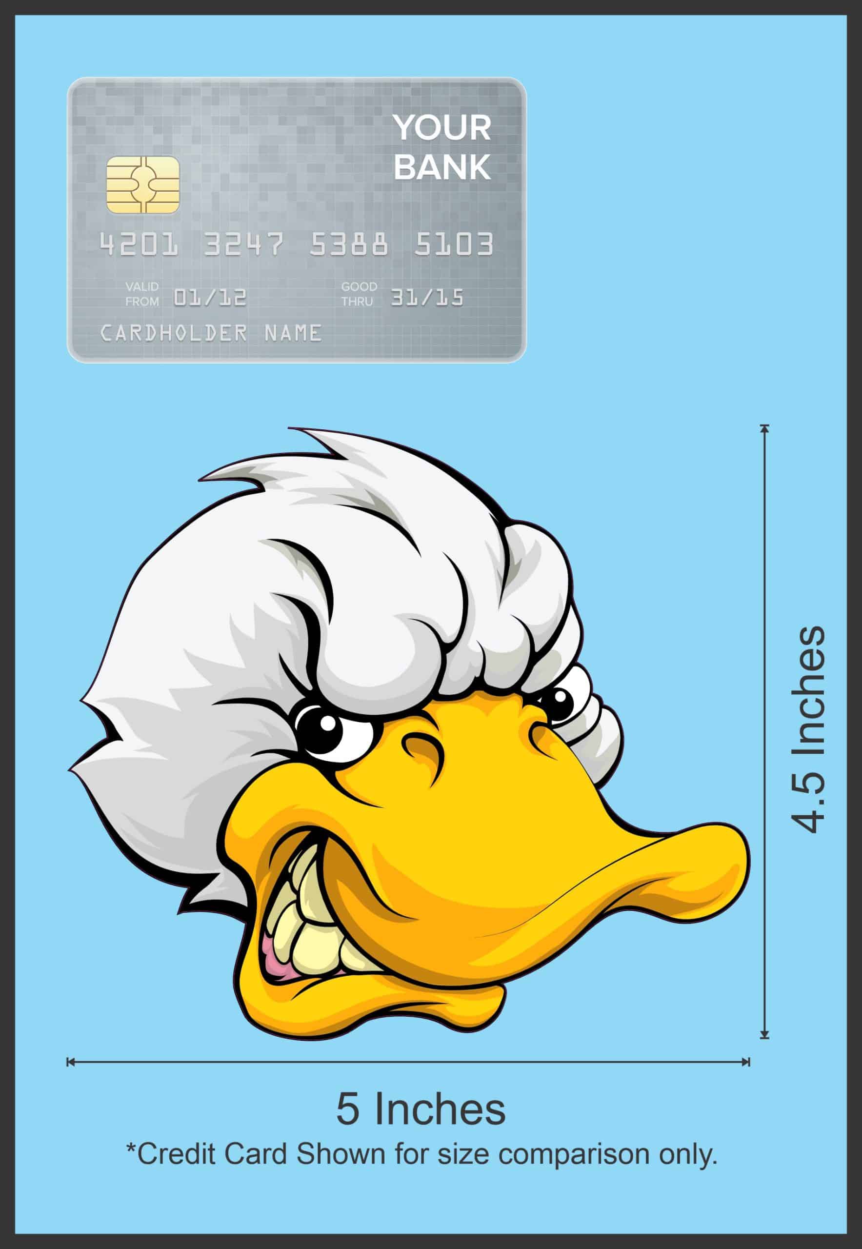 cartoon duck character, white chef hat, friendly smile - vinyl removable sticker