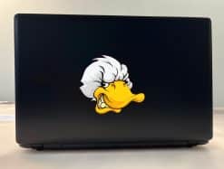 cartoon duck character, white chef hat, friendly smile - vinyl removable sticker