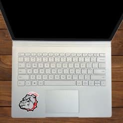 bulldog head, spiked collar, fierce expression - vinyl removable sticker