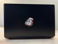 bulldog head, spiked collar, fierce expression - vinyl removable sticker