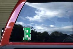 bulldog mascot head, vertical text layout, bold typography - vinyl removable sticker