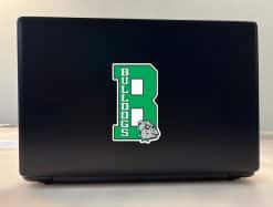 bulldog mascot head, vertical text layout, bold typography - vinyl removable sticker