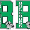 letter R shape, bulldogs text, mascot head graphic - vinyl removable sticker