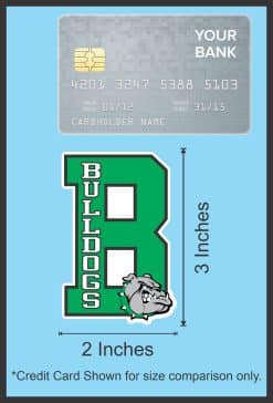 letter R shape, bulldogs text, mascot head graphic - vinyl removable sticker