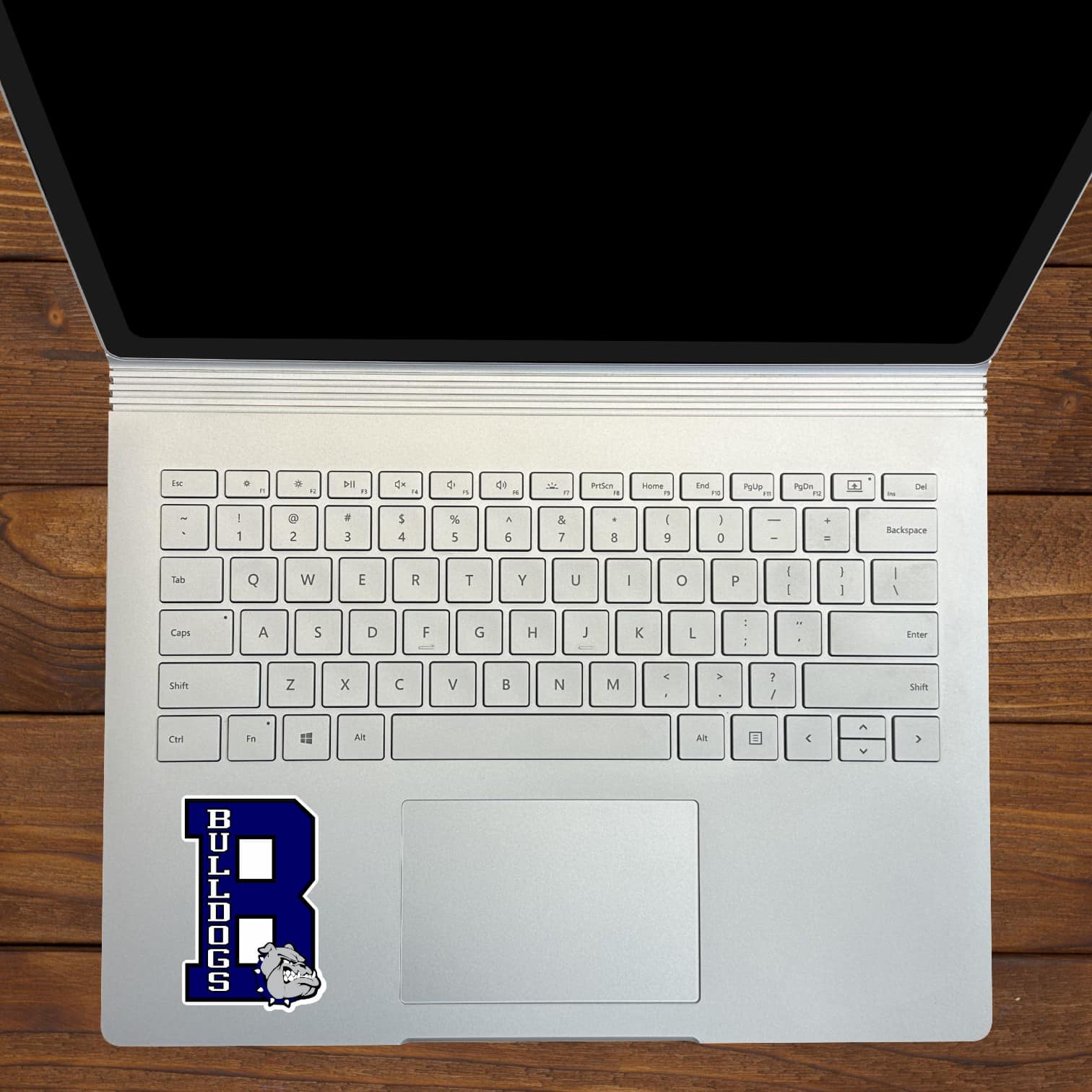 jersey number 8, bulldogs text, bulldog mascot head - vinyl removable sticker