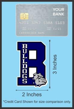 jersey number 8, bulldogs text, bulldog mascot head - vinyl removable sticker