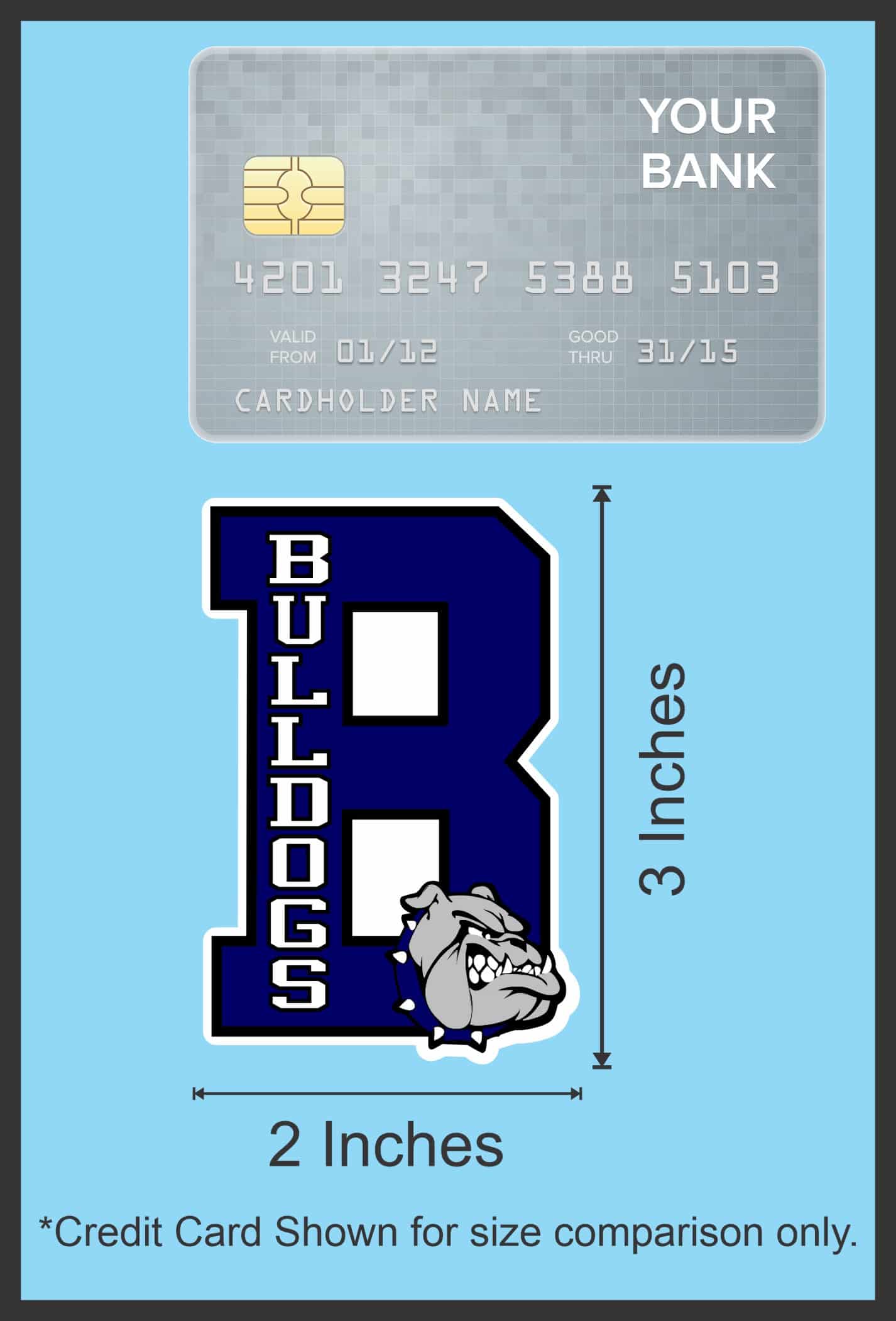 jersey number 8, bulldogs text, bulldog mascot head - vinyl removable sticker