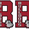 letter B logo, bulldog mascot head, vertical text - vinyl removable sticker