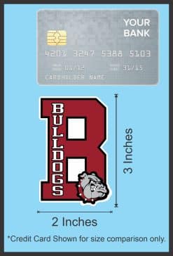 letter B logo, bulldog mascot head, vertical text - vinyl removable sticker