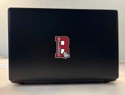 letter B logo, bulldog mascot head, vertical text - vinyl removable sticker