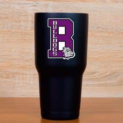 jersey number 8, bulldogs text, bulldog mascot head - vinyl removable sticker