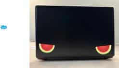 watermelon slices, black seeds, realistic fruit artwork - vinyl removable sticker
