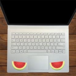 watermelon slices, black seeds, realistic fruit artwork - vinyl removable sticker