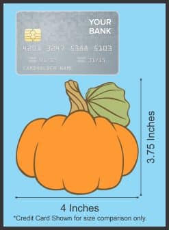 orange pumpkin, green leaf, brown stem - vinyl removable sticker