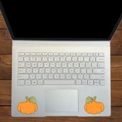 cartoon pumpkins, ribbed texture, curved stems - vinyl removable sticker