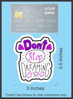 motivational text, cloud-like decorative borders, gradient purple to pink coloring - vinyl removable sticker
