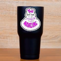 motivational text, cloud-like decorative borders, gradient purple to pink coloring - vinyl removable sticker