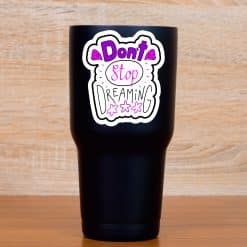motivational text, cloud-like decorative borders, gradient purple to pink coloring - vinyl removable sticker