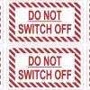 diagonal striping border, bold typography, warning text - vinyl removable sticker