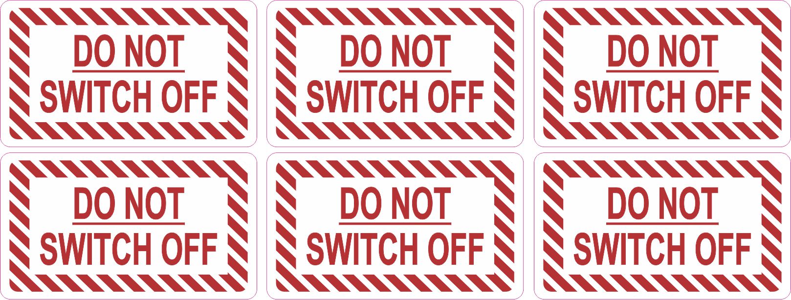 diagonal striping border, bold typography, warning text - vinyl removable sticker
