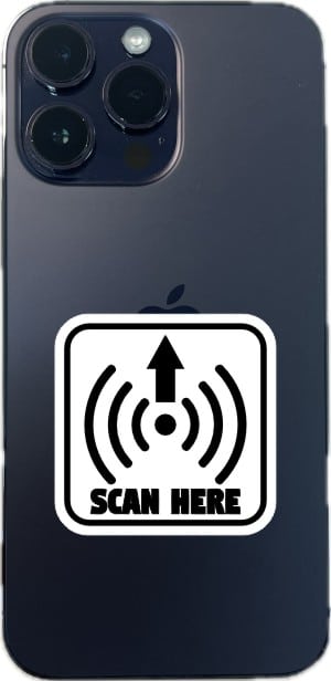 StickerTalk QR Code Scan Here Vinyl Stickers with Arrow, 2 inches by 2 inches - Image 6