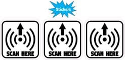 Alternative view of StickerTalk QR Code Scan Here Vinyl Stickers with Arrow, 2 inches by 2 inches