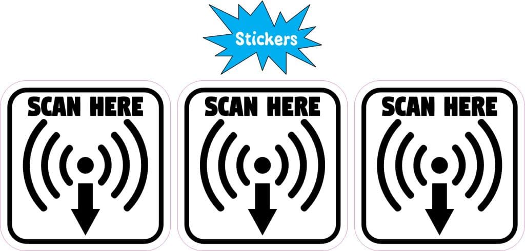 StickerTalk Scan Here Wireless Signal Vinyl Stickers, 2 inches by 2 ...