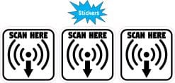 Alternative view of StickerTalk Scan Here Wireless Signal Vinyl Stickers, 2 inches by 2 inches