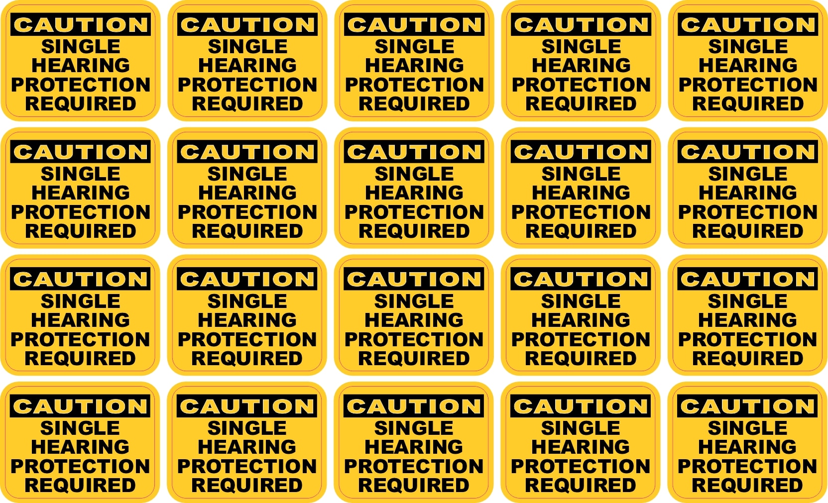 bold caution header, clear safety text, high-contrast colors - vinyl removable sticker
