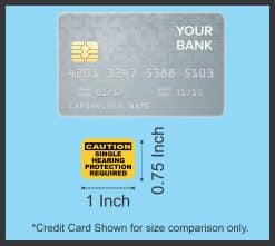 bold caution header, clear safety text, high-contrast colors - vinyl removable sticker