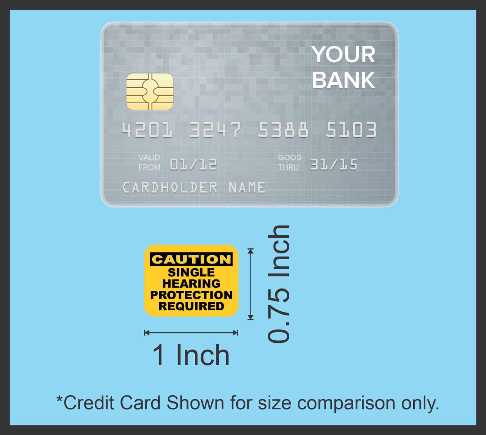 bold caution header, clear safety text, high-contrast colors - vinyl removable sticker