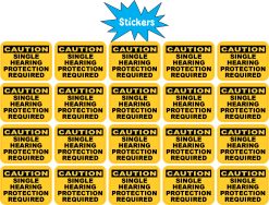 bold caution header, clear safety text, high-contrast colors - vinyl removable sticker