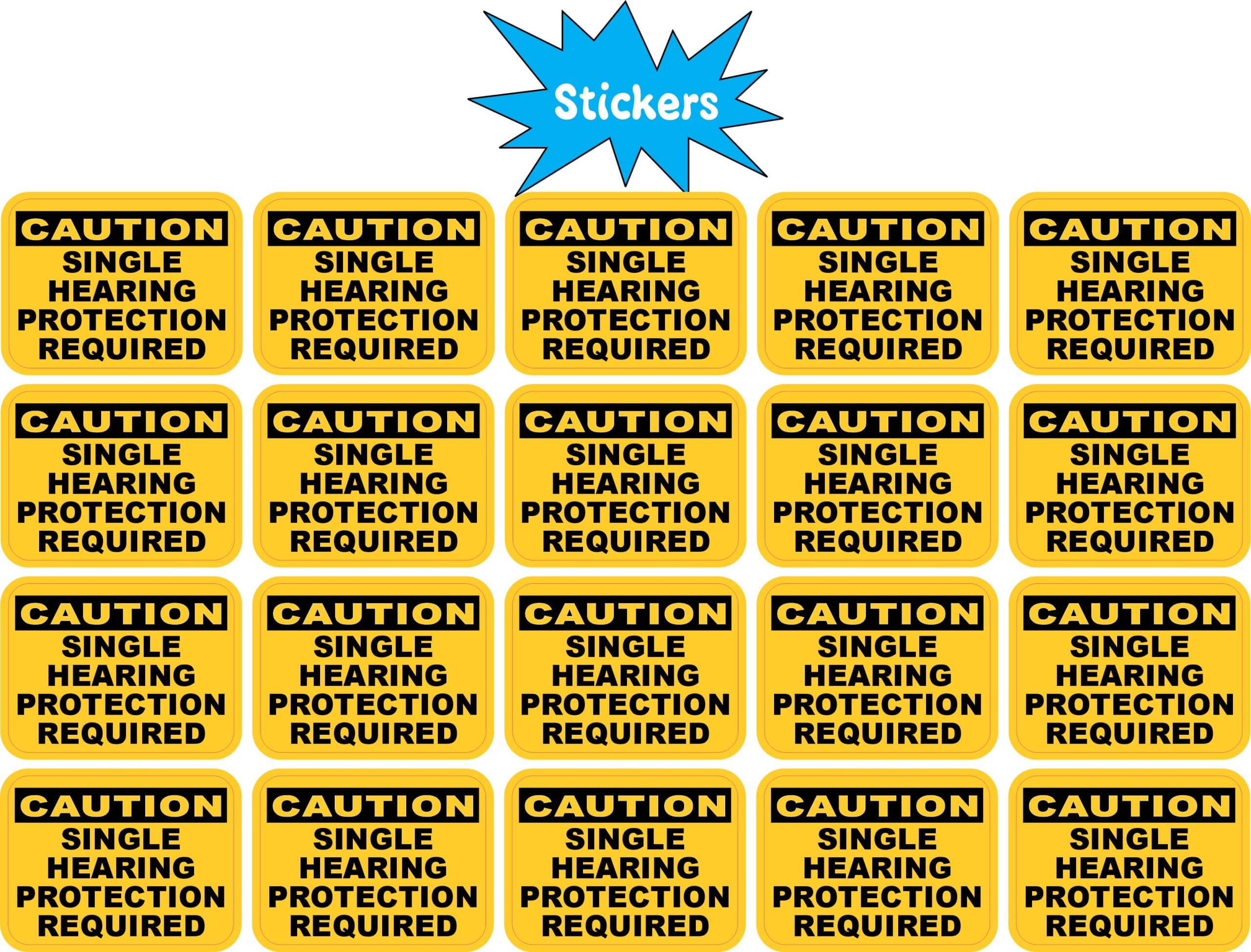 bold caution header, clear safety text, high-contrast colors - vinyl removable sticker