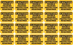 bold yellow background, black text, caution header - vinyl removable sticker