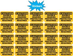 bold yellow background, black text, caution header - vinyl removable sticker