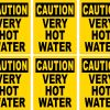 bold yellow background, black text banner, standard safety warning format - vinyl removable sticker
