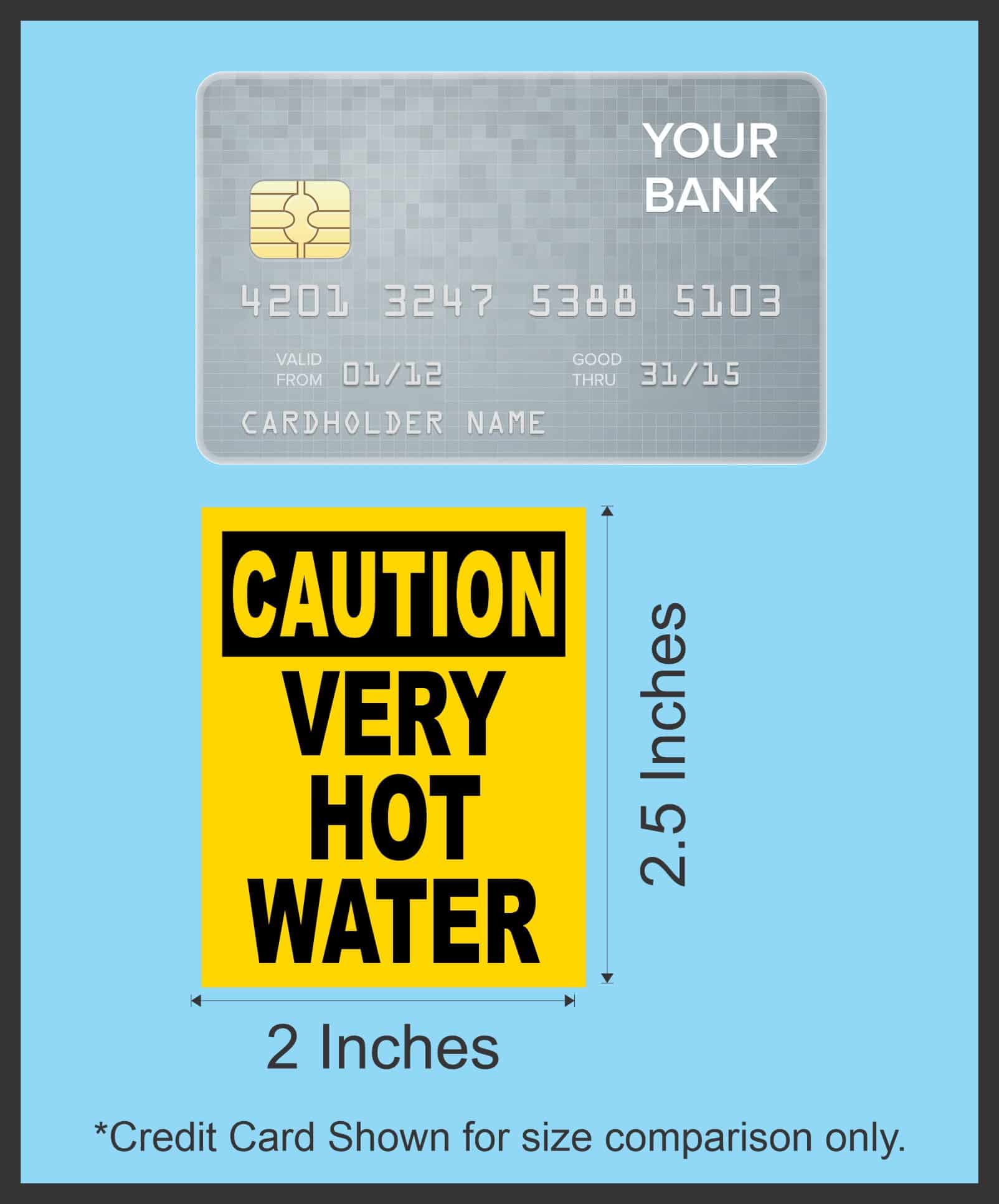 bold yellow background, black text banner, standard safety warning format - vinyl removable sticker